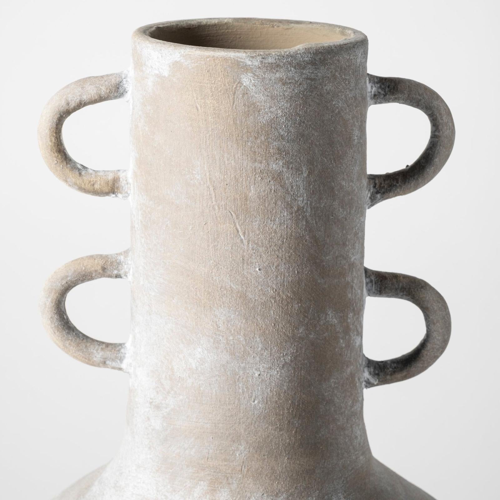 Mercana Sherry Rustic Brown Tall Neck Ceramic Vase
