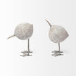 Mercana Snipe Off-White Resin Bird Ornament W/ Metal Feet