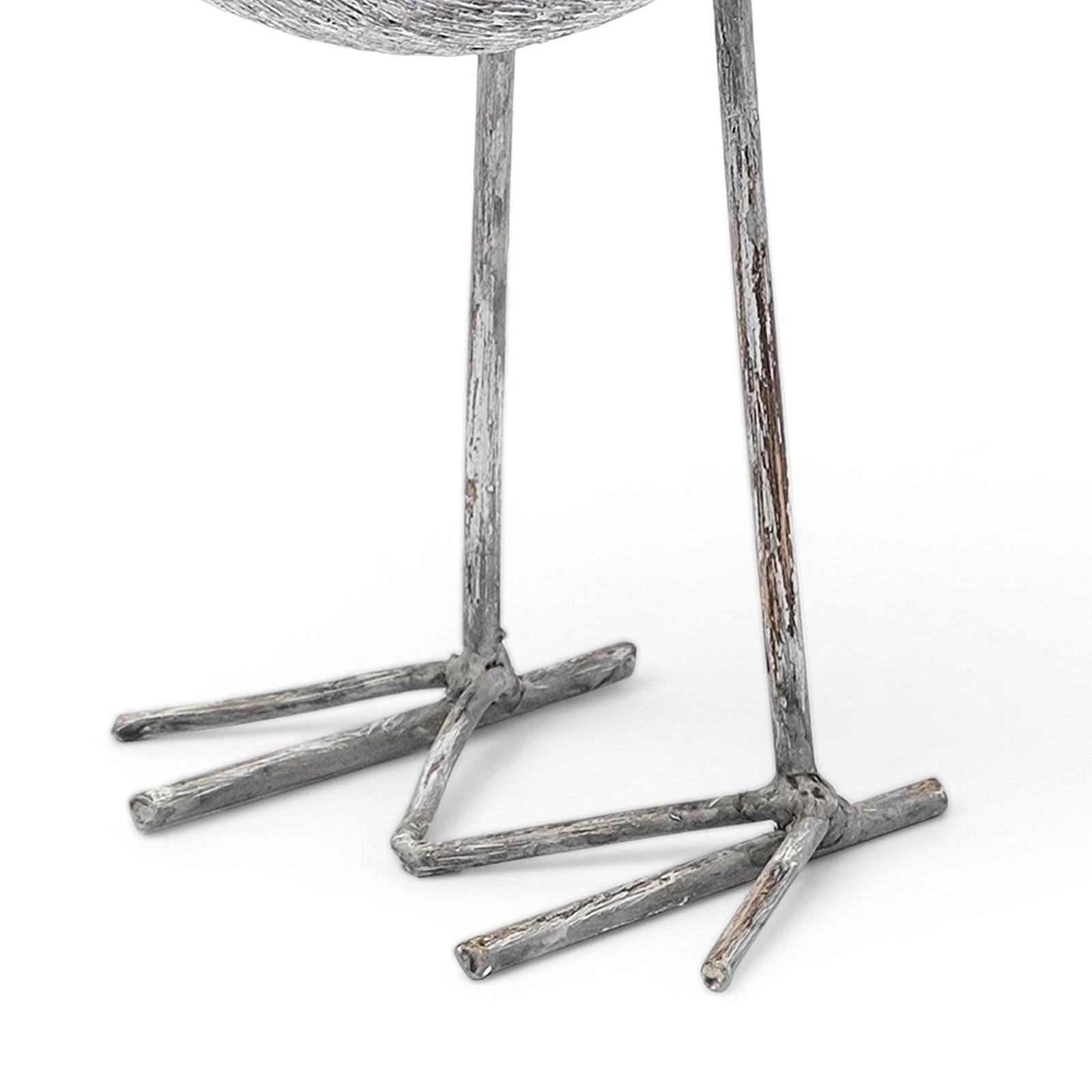 Mercana Snipe Off-White Resin Bird Ornament W/ Metal Feet