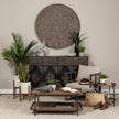 Mercana Skylar Fabric Covered Cushioned Demi-Lune Wooden Frame Accent Chair