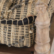 Mercana Fullerton Jute Patterned Top W/Brown Wood Base Accent Bench