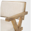 Mercana Topanga Cream Fabric Wrap Wooden Frame Dining Chair