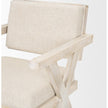 Mercana Topanga Cream Fabric Wrap Wooden Frame Dining Chair