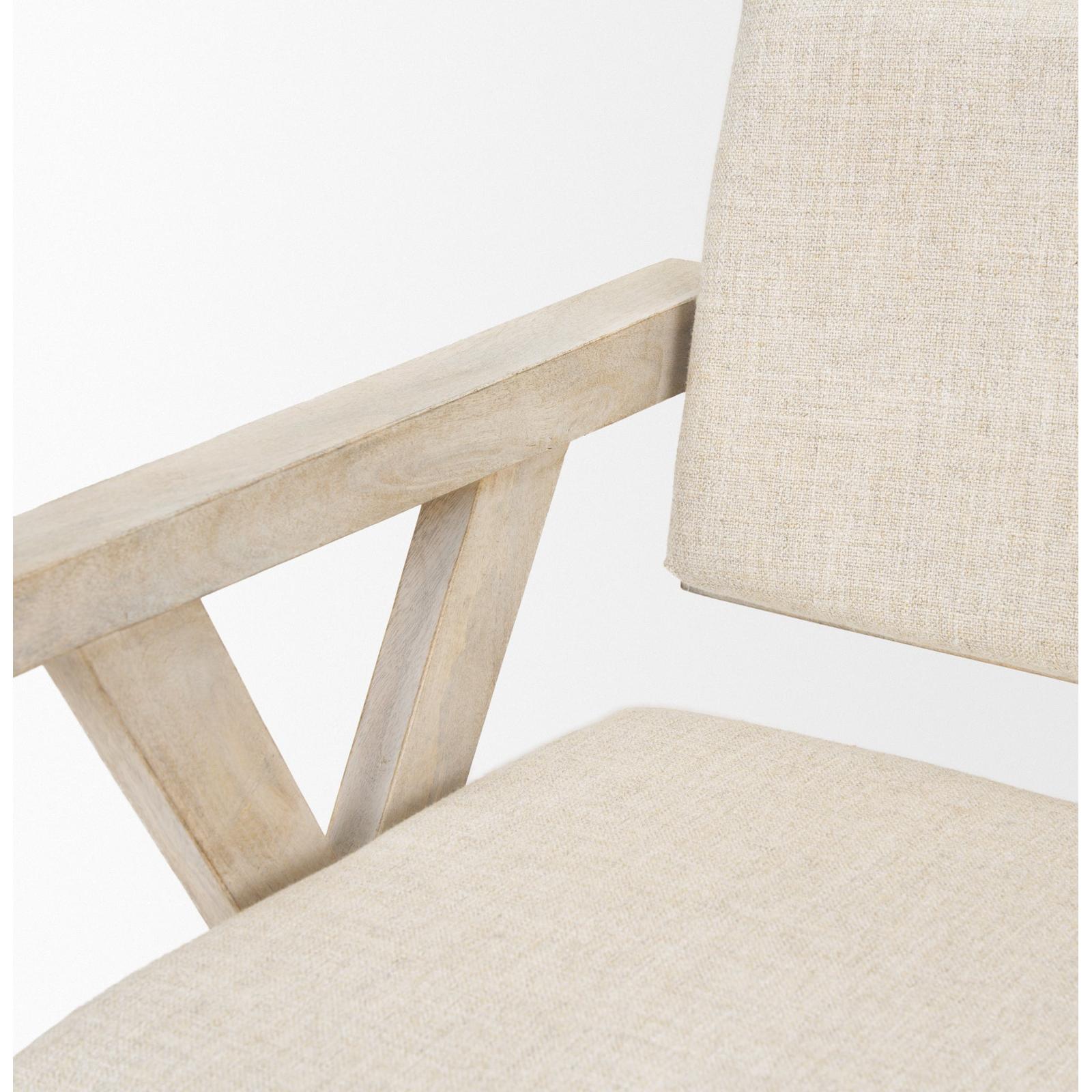 Mercana Topanga Cream Fabric Wrap Wooden Frame Dining Chair