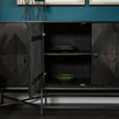Mercana Hogarth Brown Solid Wood Base 4 Cabinet Sideboard