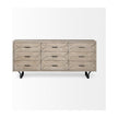 Mercana Giselle Brown Fir Veneer W/Black Metal Leg 9 Drawer Sideboard Clearance