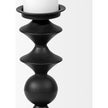 Mercana Candelero Black Metal Grooved Table Candle Holder