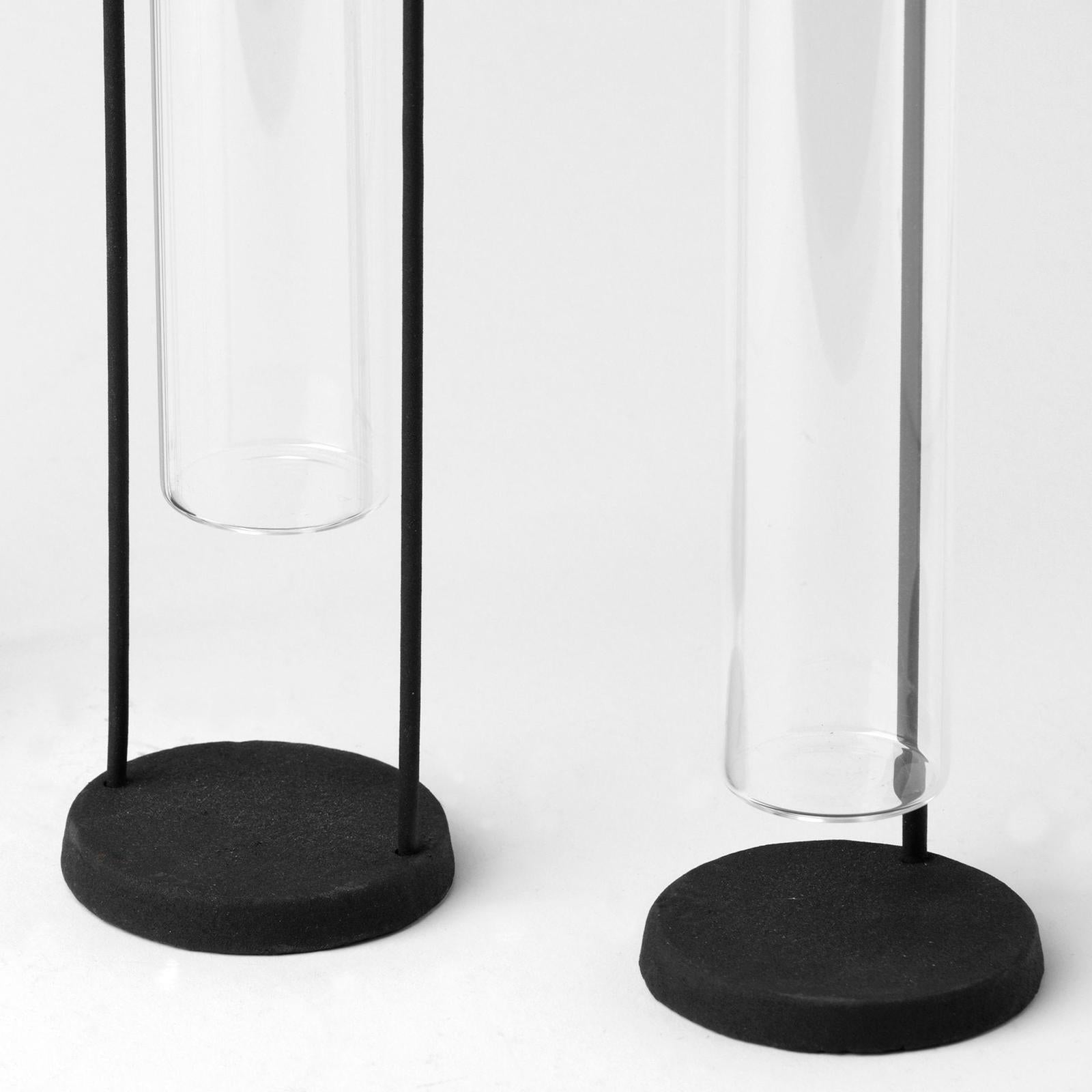 Mercana Beeker Black Metal Test Tube Style Vases -Set of 3 Clearance