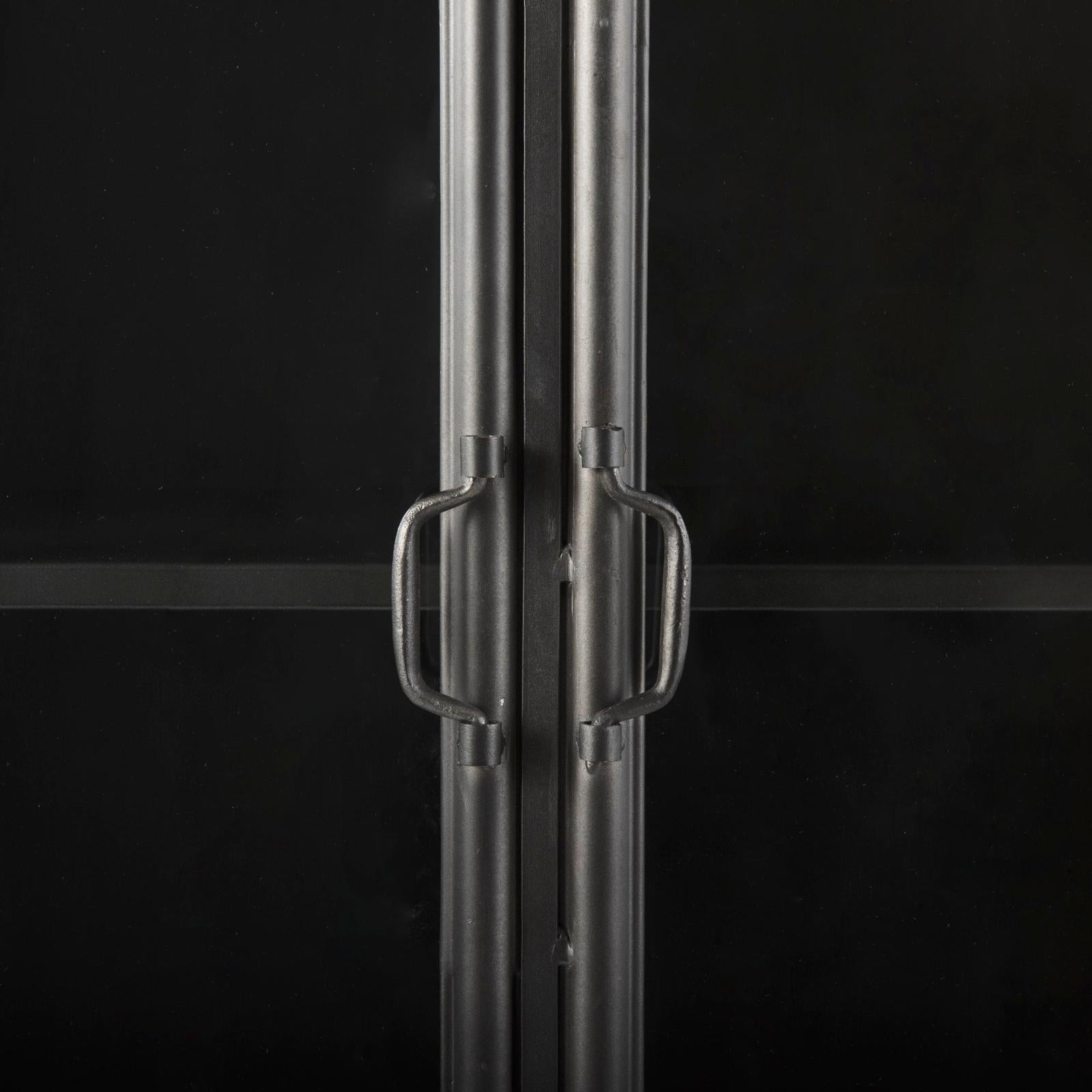 Mercana Poppy Black Metal With Glass Door Display Cabinet