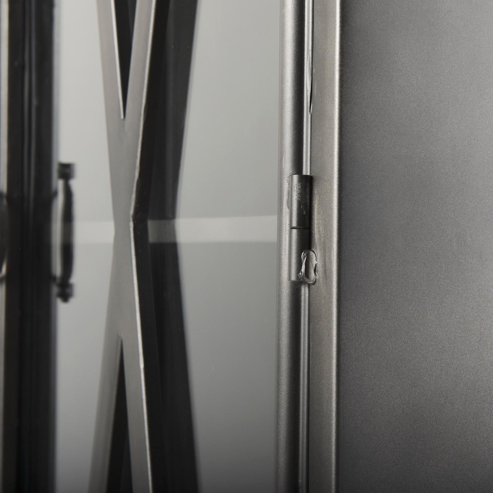 Mercana Poppy Black Metal With Glass Door Display Cabinet