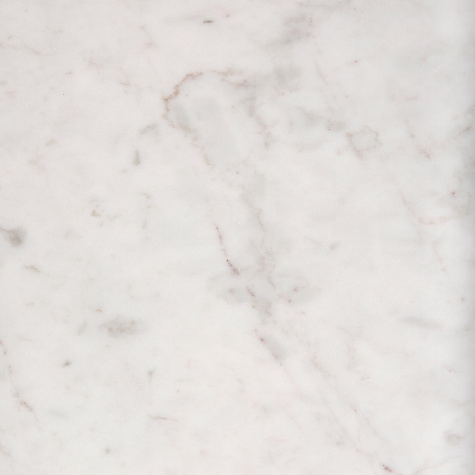 Mercana Lucas White Marble Top Black Metal Base Coffee Table