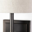 Mercana Bourgeois White Fabric Shade Brown Metal Base Wall Sconce