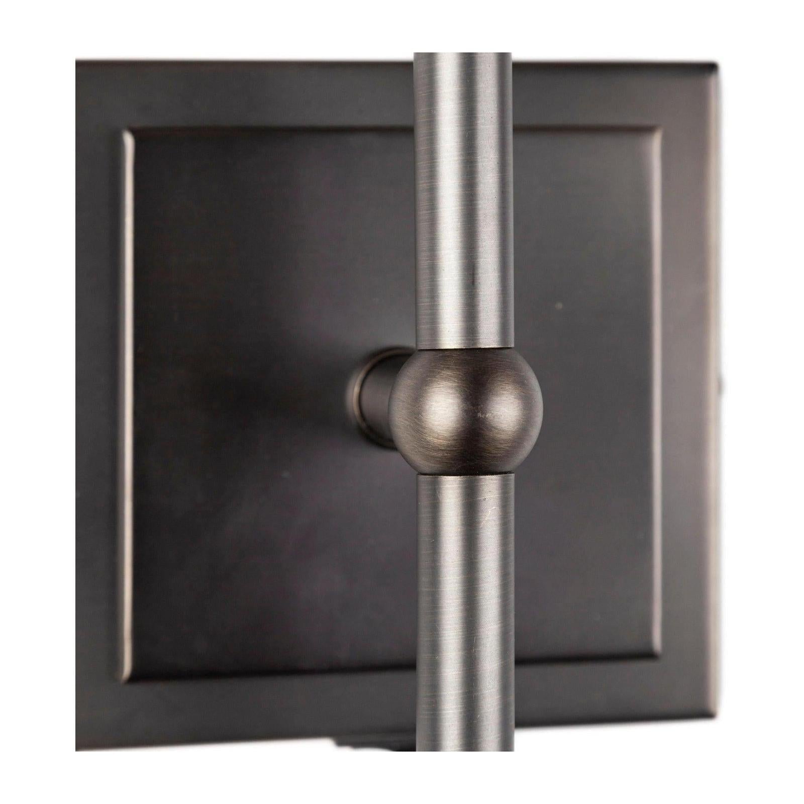 Mercana Bourgeois White Fabric Shade Brown Metal Base Wall Sconce