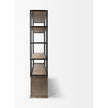 Mercana Braxton Light Brown Wood and Iron Three Shelf Shelving Unit