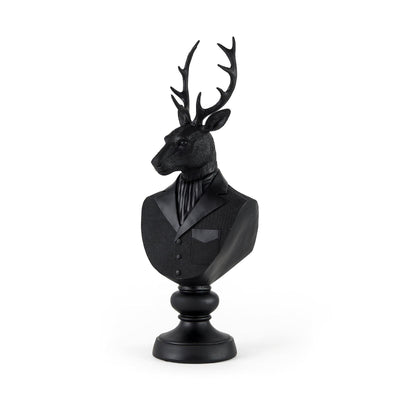 Mercana Mozart Black Painted Resin Deer Bust