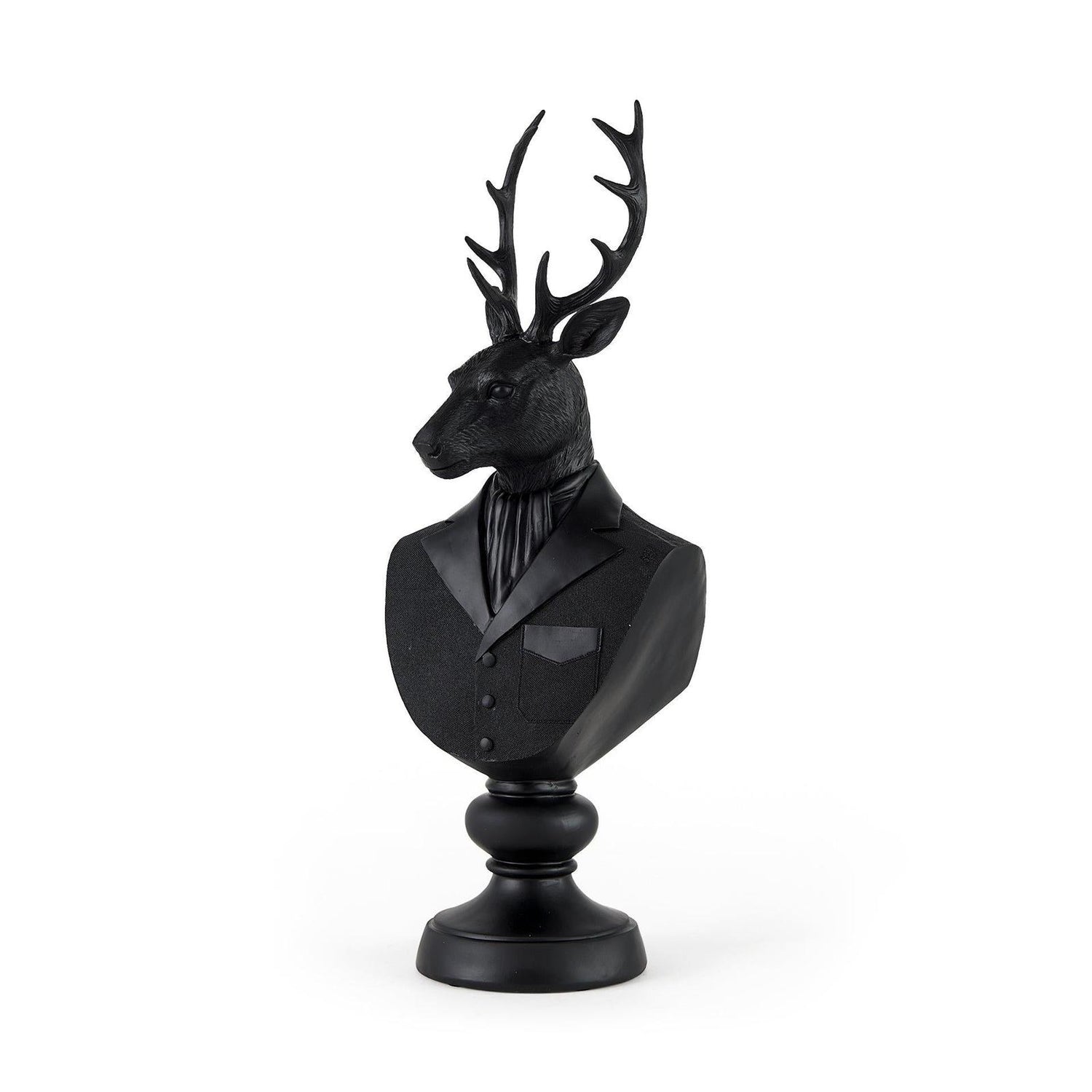 Mercana Mozart Black Painted Resin Deer Bust