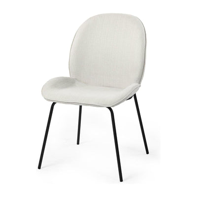 Mercana Inala White Fabric Seat Black Metal Frame Dining Chair