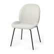 Mercana Inala White Fabric Seat Black Metal Frame Dining Chair
