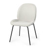 Mercana Inala White Fabric Seat Black Metal Frame Dining Chair