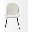 Mercana Inala White Fabric Seat Black Metal Frame Dining Chair