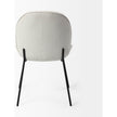 Mercana Inala White Fabric Seat Black Metal Frame Dining Chair