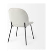 Mercana Inala White Fabric Seat Black Metal Frame Dining Chair