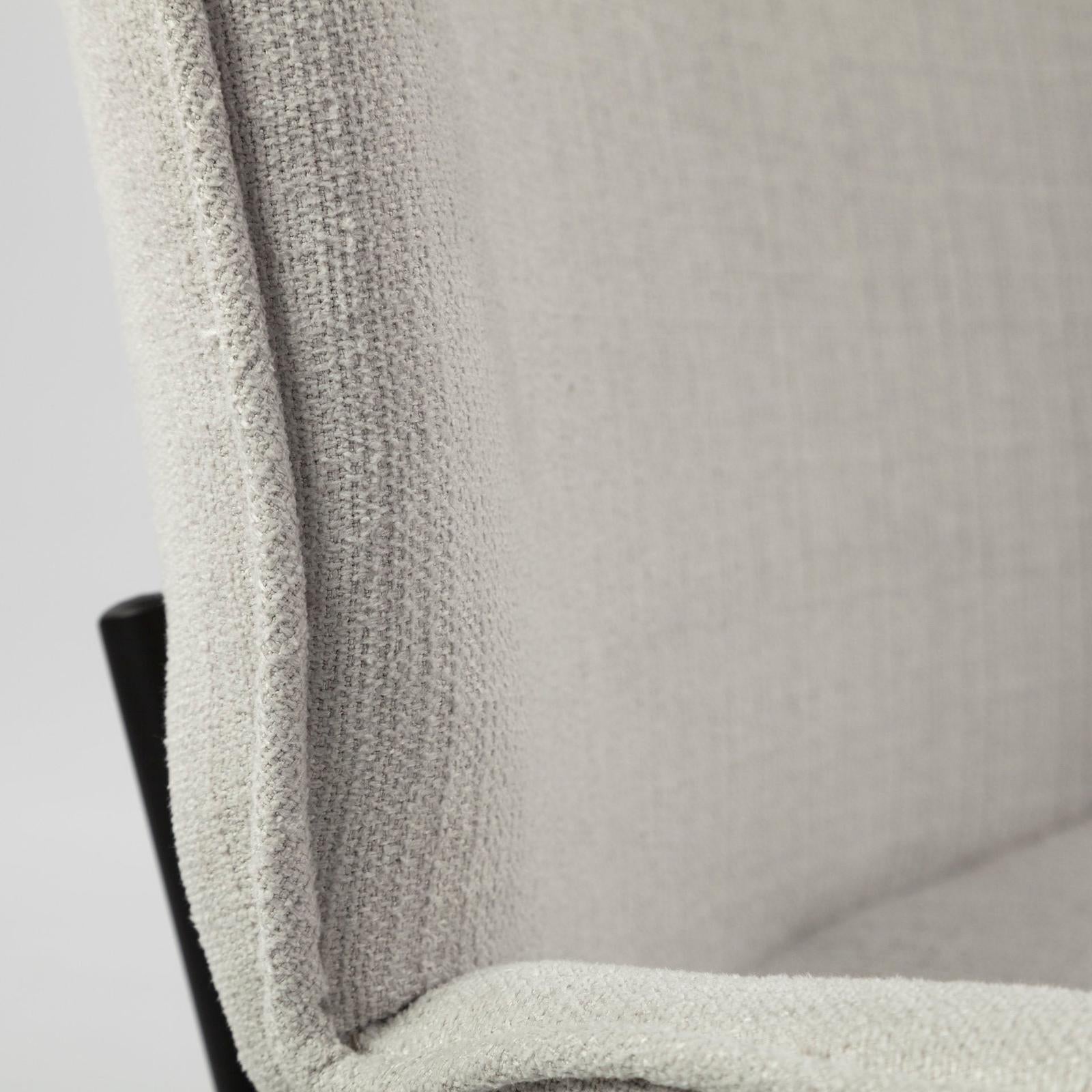 Mercana Inala White Fabric Seat Black Metal Frame Dining Chair