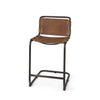 Mercana Berbick Medium Brown Leather W/ Iron Frame Counter Stool