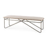 Mercana Camille Cream Fabric Seat W/ Metal Frame Bench
