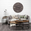 Mercana Clapp Round Brown Wood Top Black Iron Base Nesting Coffee Tables- Set of 2 Clearance