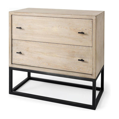 Mercana Ciara Beige Fir Veneer 2 Drawer Accent Cabinet Clearance