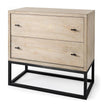 Mercana Ciara Beige Fir Veneer 2 Drawer Accent Cabinet Clearance