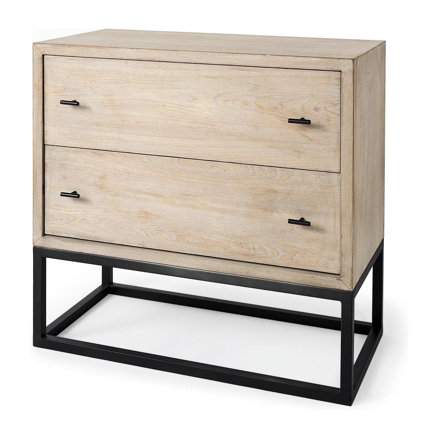 Mercana Ciara Beige Fir Veneer 2 Drawer Accent Cabinet Clearance