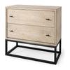 Mercana Ciara Beige Fir Veneer 2 Drawer Accent Cabinet Clearance