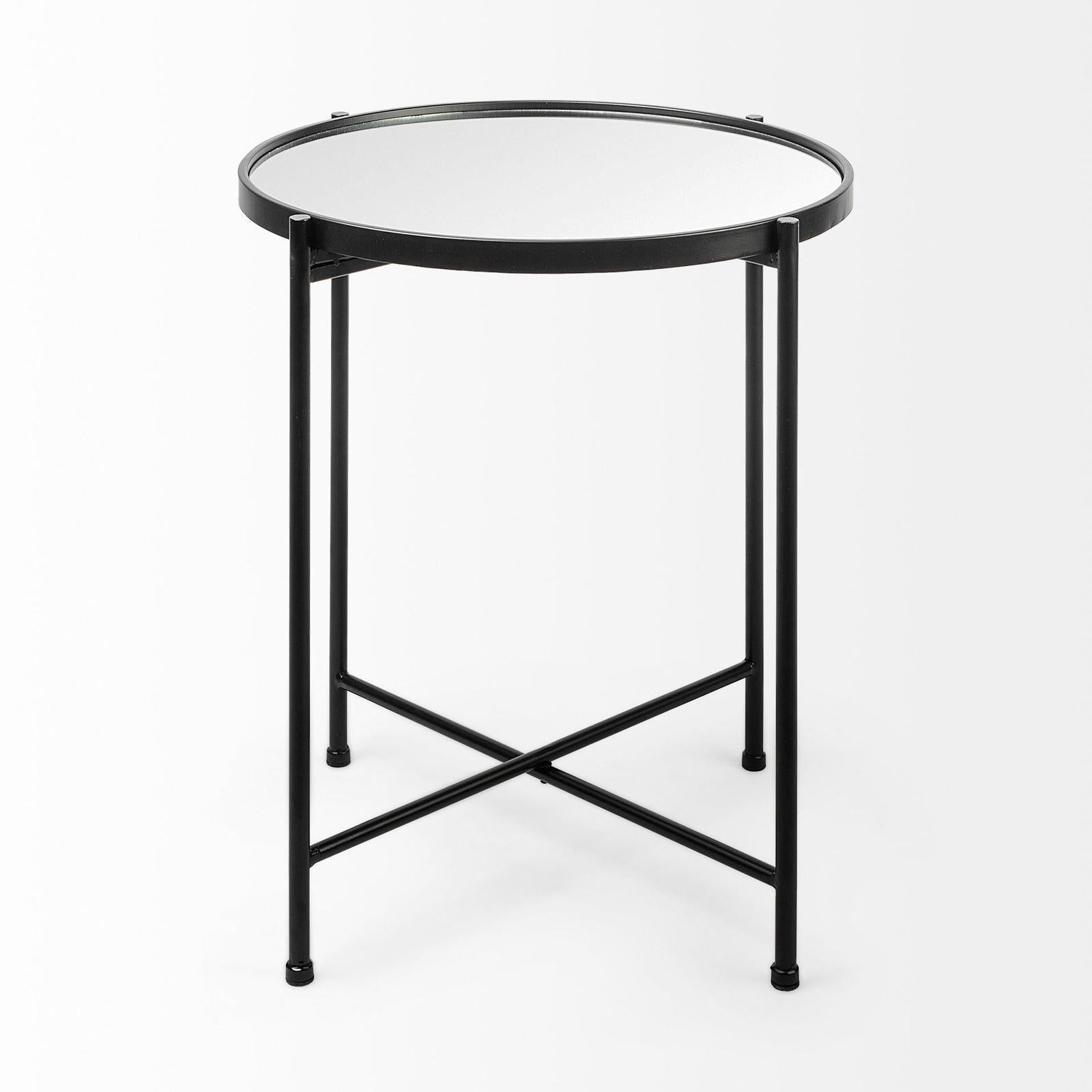 Mercana Samantha Black Mirror Top Accent Table