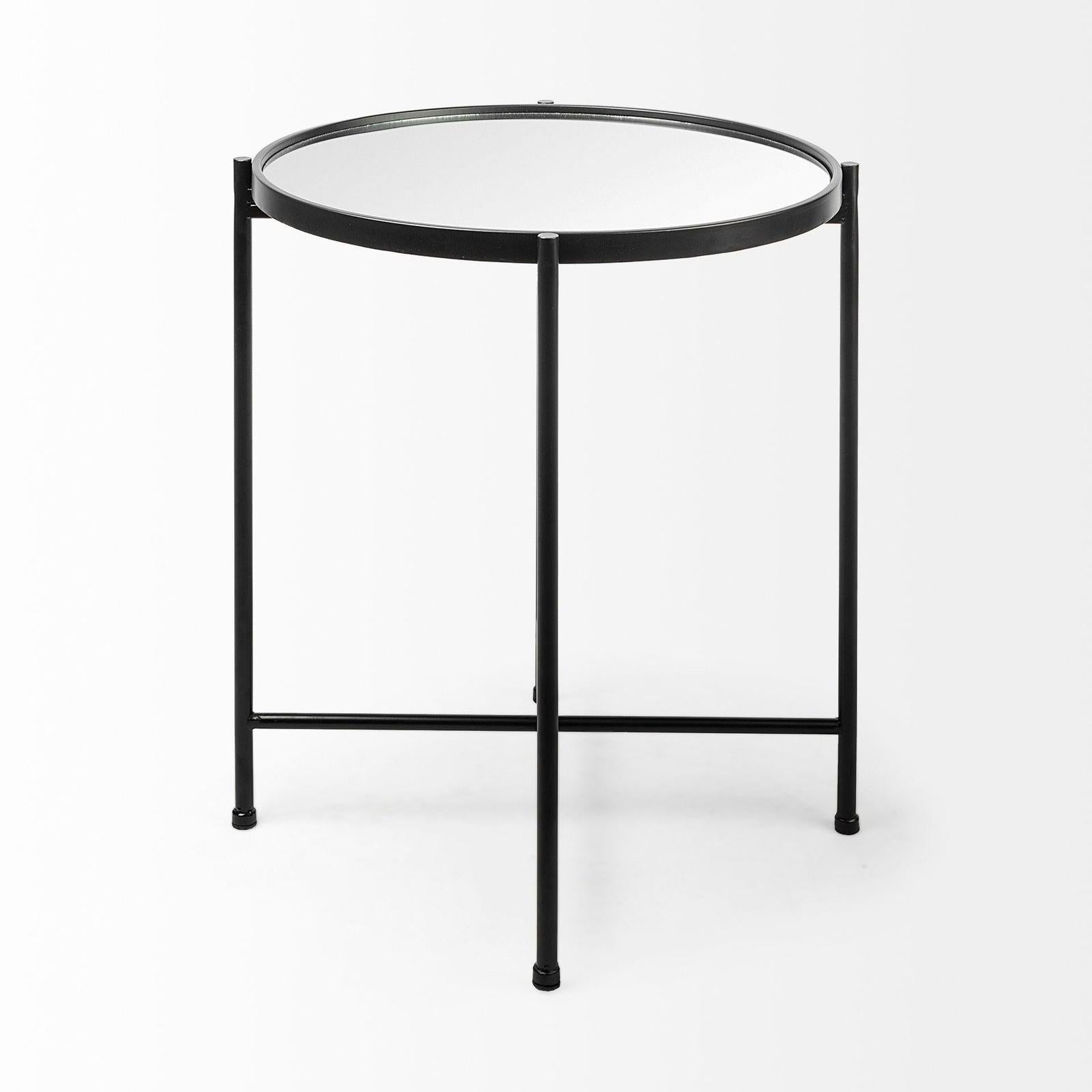 Mercana Samantha Black Mirror Top Accent Table