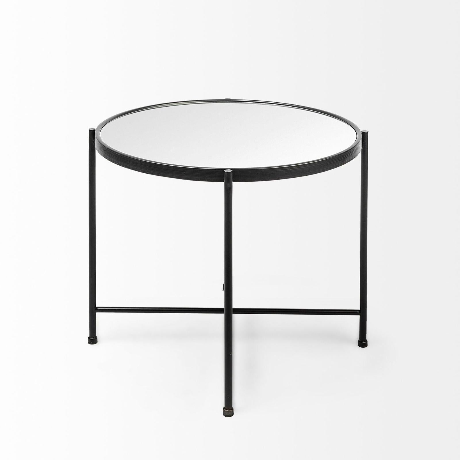 Mercana Samantha Black Mirror Top Accent Table