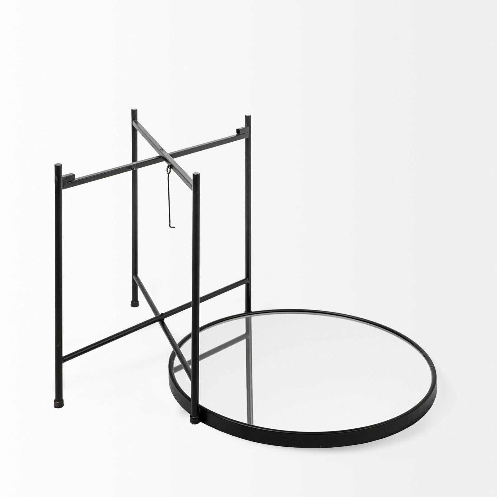 Mercana Samantha Black Mirror Top Accent Table