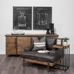 Mercana Maddox Medium Brown Wood w/ Black Metal End/Side Table