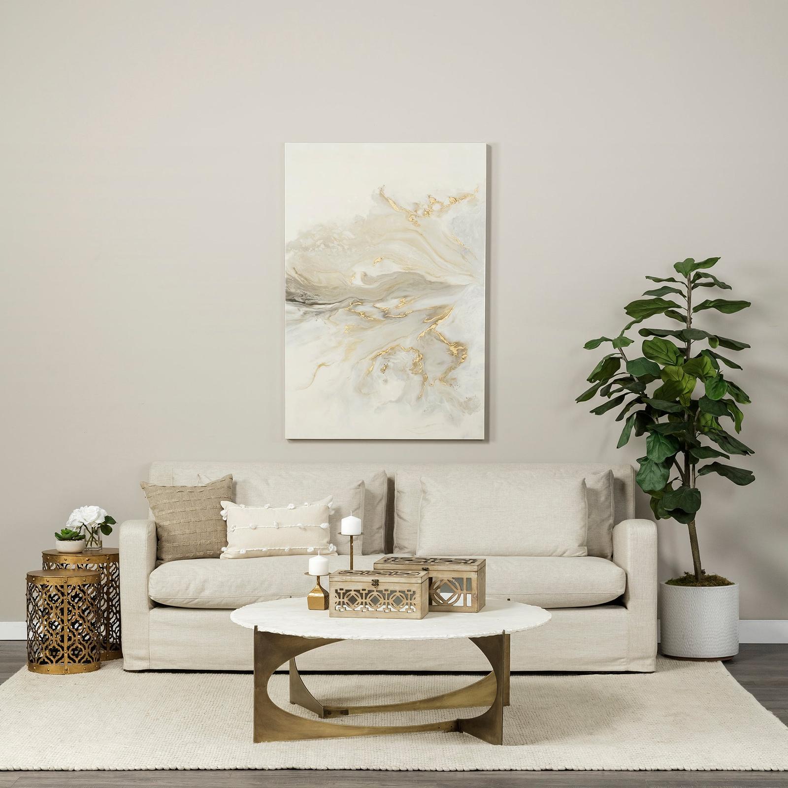Mercana Rudebekia 16L x 16W Gold Round Metal Accent Tables- Set of 2 Clearance