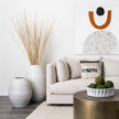 Mercana Reyan Pearl White Ceramic Striped Vase