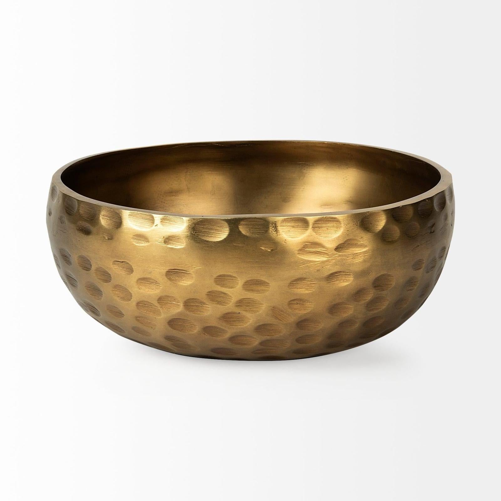 Mercana Karmel Gold Hammered Aluminum Bowl