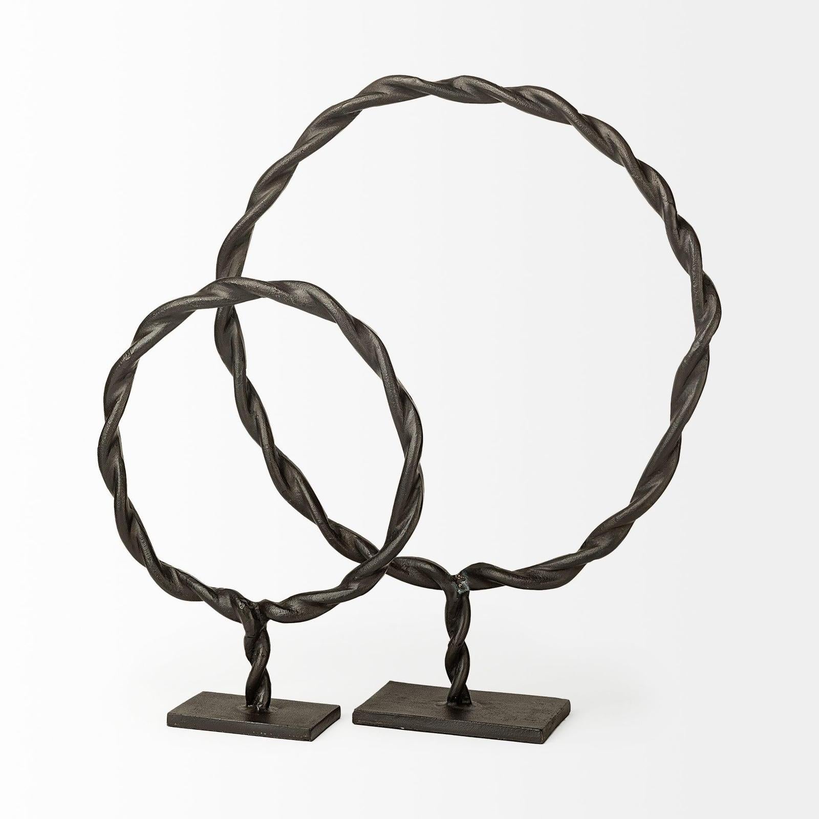 Mercana Rizwan Black Aluminum Braided Circular Object