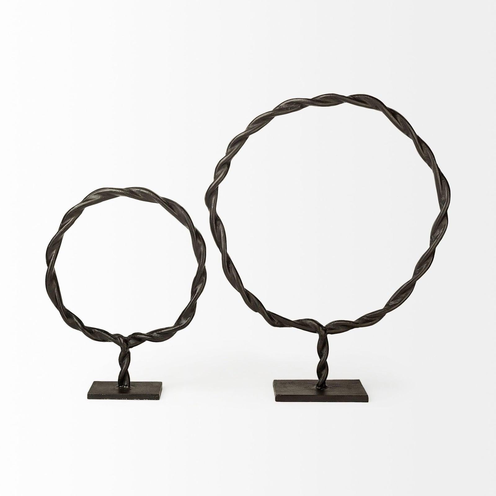 Mercana Rizwan Black Aluminum Braided Circular Object
