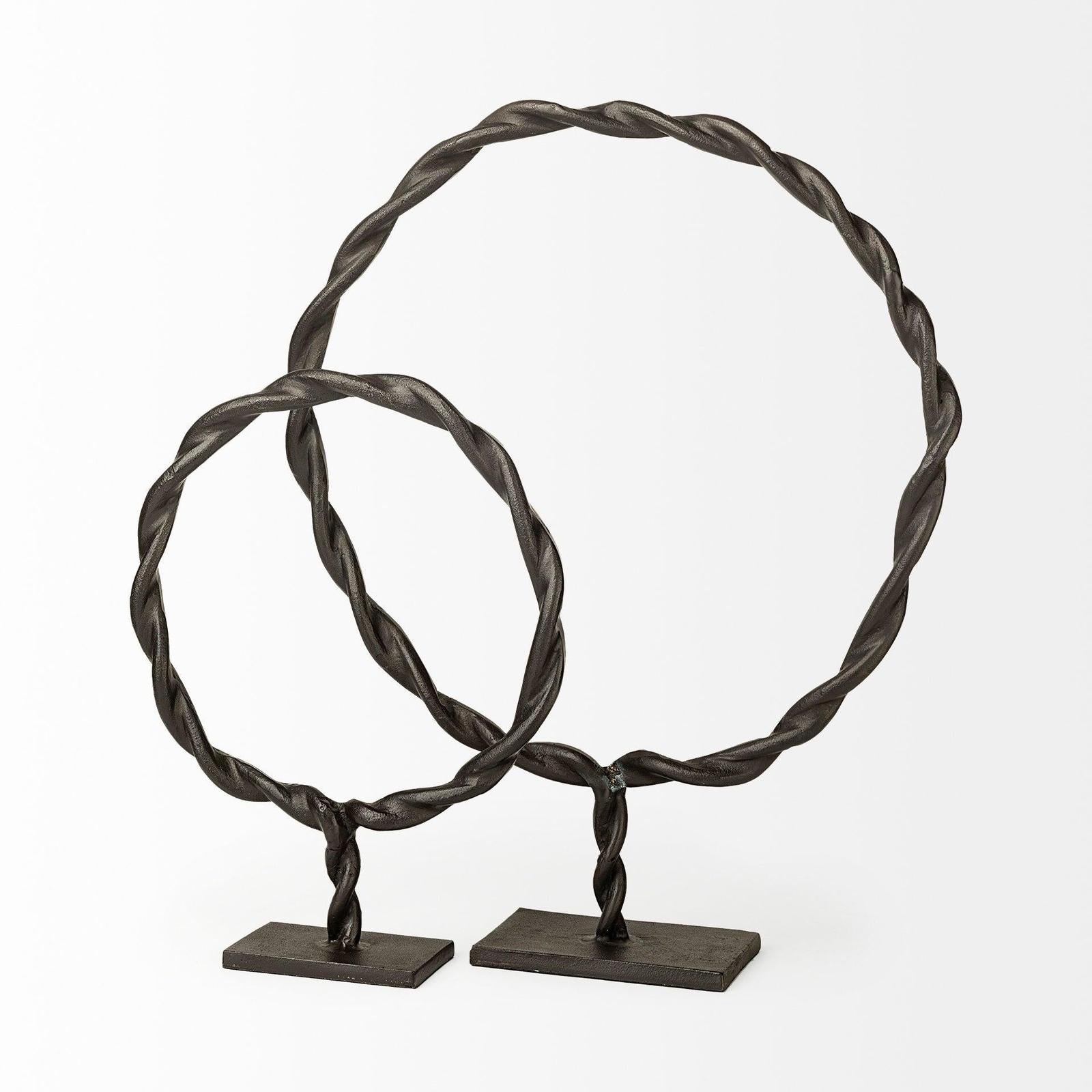Mercana Rizwan Black Aluminum Braided Circular Object