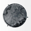 Mercana Stella Gray Round Marble Top W/Black Base Accent Table