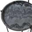 Mercana Stella Gray Round Marble Top W/Black Base Accent Table