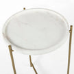 Mercana Stella White Round Marble Top W/Gold Base Accent Table Clearance
