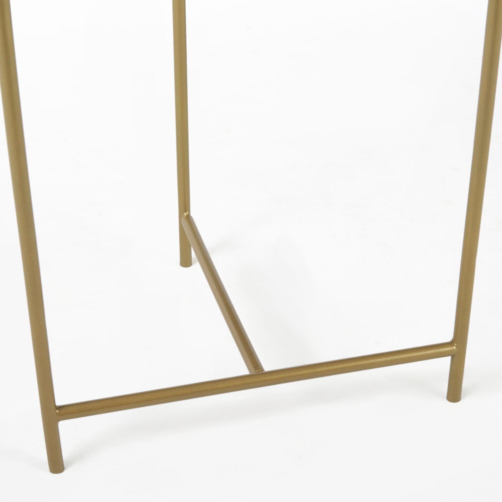 Mercana Stella White Round Marble Top W/Gold Base Accent Table Clearance