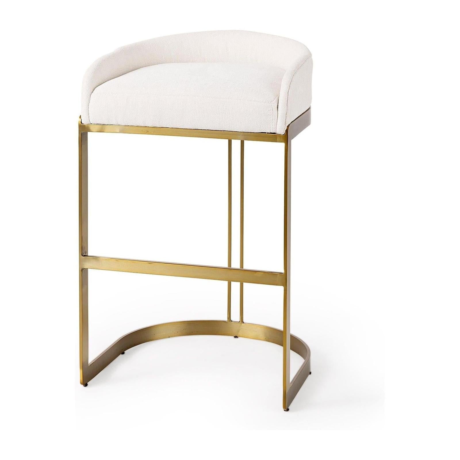 Mercana Hollyfield Gold Metal Base Bar Stool